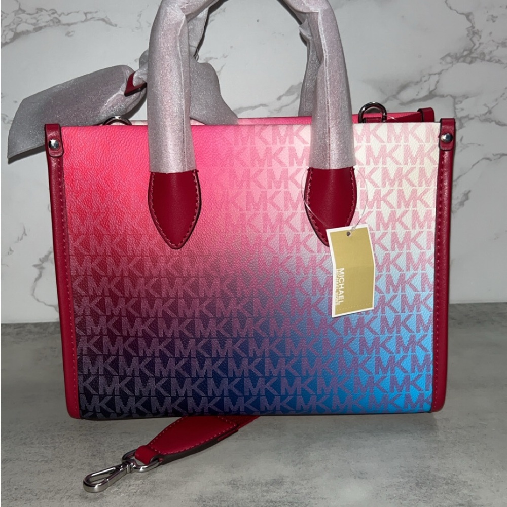 NWT Michael Kors Mirella Small Ombré Signature Logo Crossbody - Picture 7 of 8